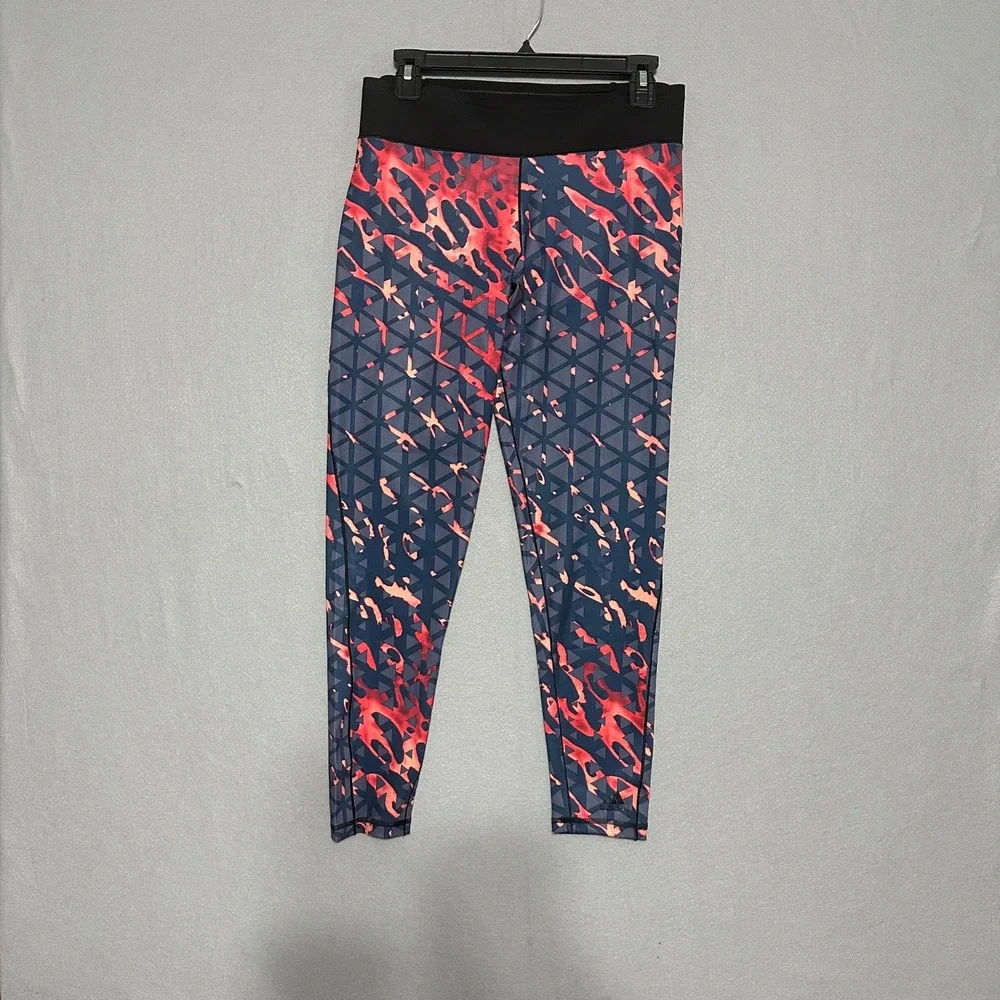 Adidas Climalite Womens Large Geometric Abstract‎ Print Athletic Leggings